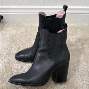 Zara Black Leather Ankle Boots